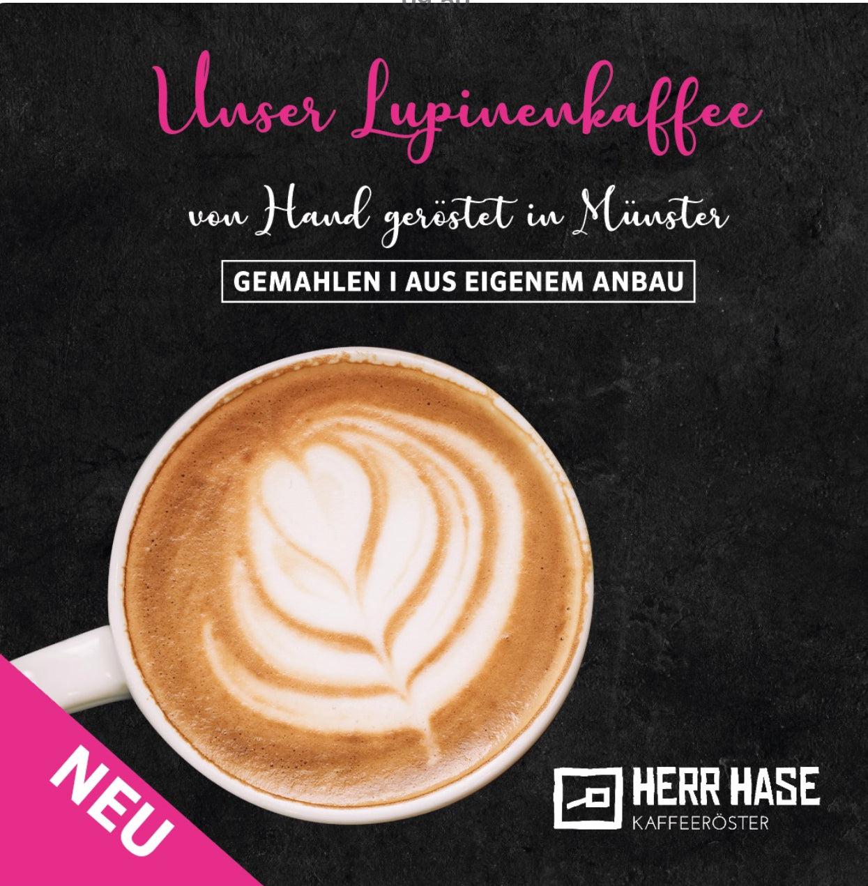 Lupinenkaffee mit Brettchen, das ideale Geschenk im Frühling oder zu Ostern